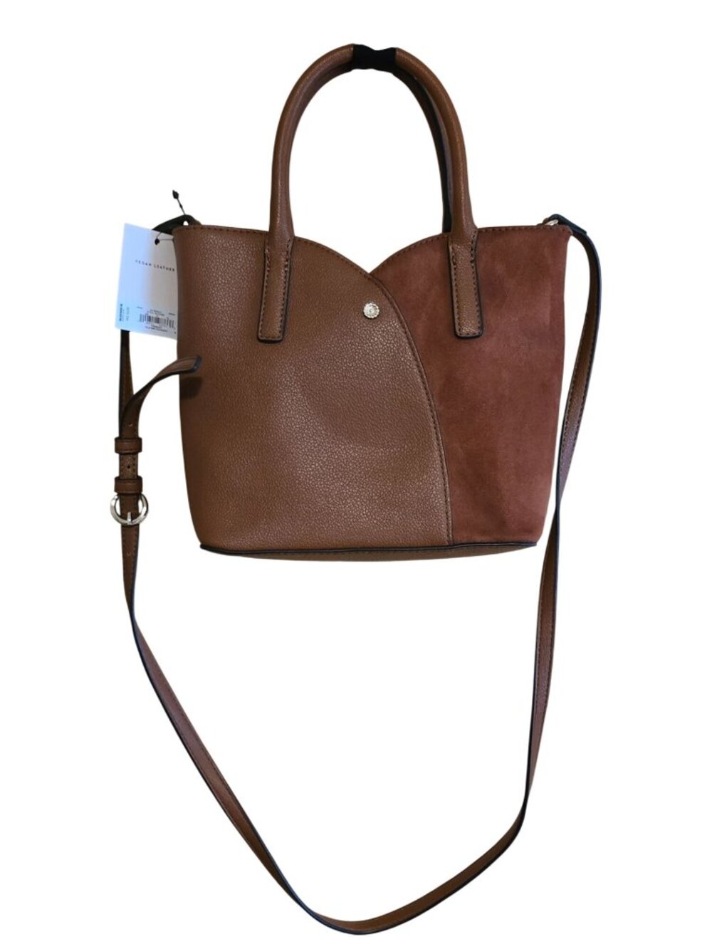 Lauren Conrad Vegan Leather Brown Small Tote Crossbody Bag boho western